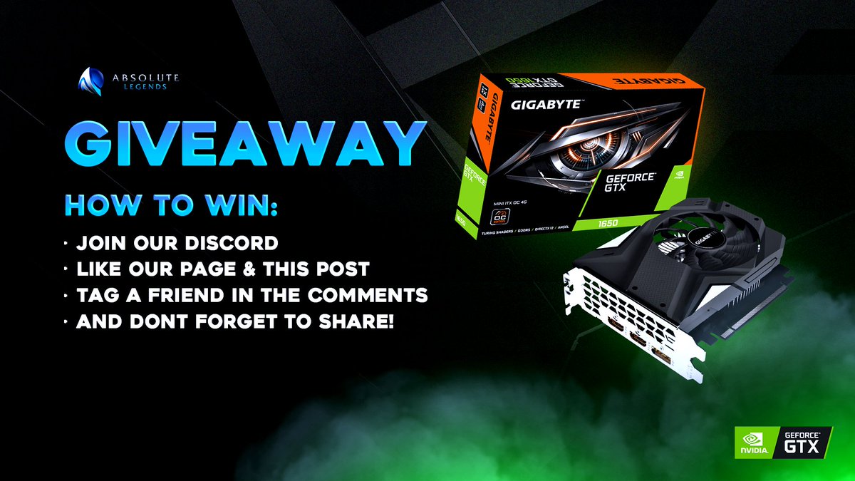 ❗ GIGABYTE GIVEAWAY ❗
After a successful DXRACER giveaway, we will be giving away a GIGABYTE GeForce GTX 1650 GFX card! All you need to do is:
1. Join our Discord discord.gg/wZjuwtq
2. Like our Twitter page and this post.
3. Tag a friend in the comments and share this post