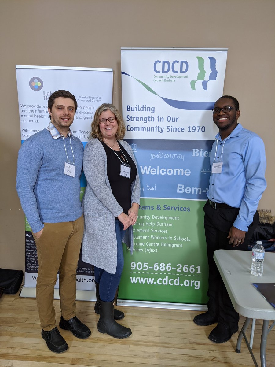 CDCDurham's tweet photo. CDCD is excited to be at #communitycon today at the Back Door Mission in @oshawacity where so many community agencies seeking to end poverty #sharingforsuccess https://t.co/eEk174fVog