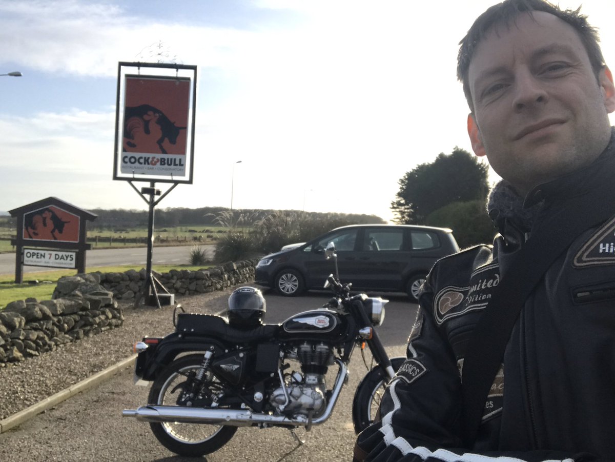 LiamKerrMSP's tweet photo. Introducing @royalenfield from @Ecossemcycles #Aberdeen to @NorthEast250 at excellent @TheCock_Bull Used to come for hot chocolate post-scuba at #Rosehearty w. #AberdeenWatersports Clear run to #crudenbay then #StCombs @DFraserburgh for night @TuftedDuckHotel Love the #Northeast! https://t.co/RXc62Qgtdl