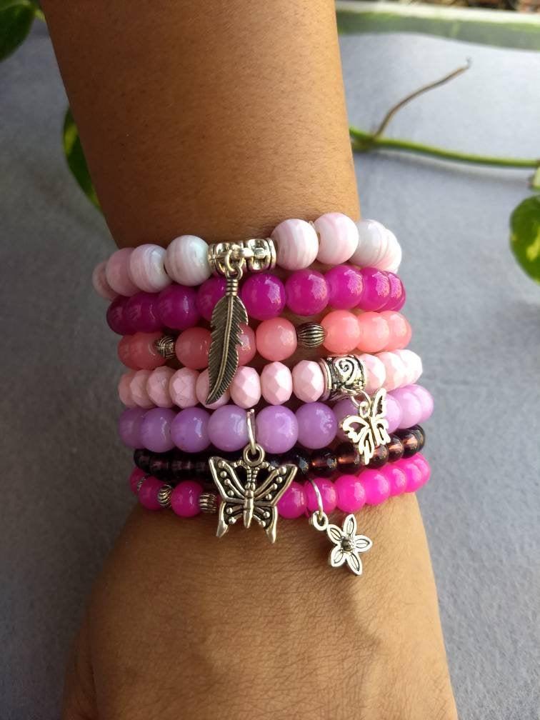 fusioncraftj's tweet photo. Stackable Stretch Bracelet with Charms, Set of Bracelets, Bracelets for Women @etsy #jewelry #bracelet #pink #beachtropical #bohohippie #beadedbracelet #charmbracelets #everydaybracelet #setofbracelets https://t.co/10LatS7w74 https://t.co/U8j5RMa6AJ
