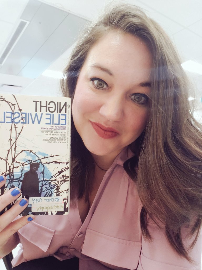 the_lin_dynasty's tweet photo. Wanna know something cool? I'm teaching Night by Elie Wiesel, using the same copy I had in 8th grade... to the daughter of my beloved 8th grade ELA teacher, @CoachCBly. Sometimes life comes full circle in this "business", and I just ๐ that.
#MasonMoment
#KeepQuality https://t.co/cuviCl0ldy