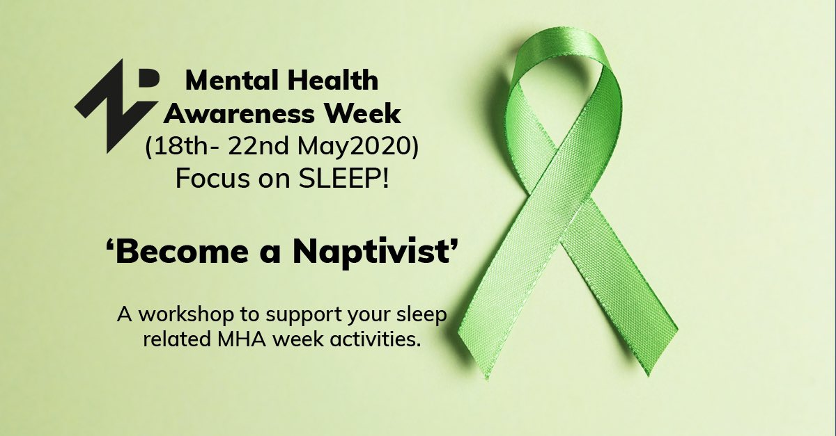 ProNappersUK's tweet photo. Getting enough sleep is essential for good Mental Health but sleeping well at night is just half the story. For this yearβs Mental Health Awareness Week, why not book one of our 'Become a Naptivist' workshops. Contact us to find out more. #naptivist #naps #powernap https://t.co/HPosGmoamB