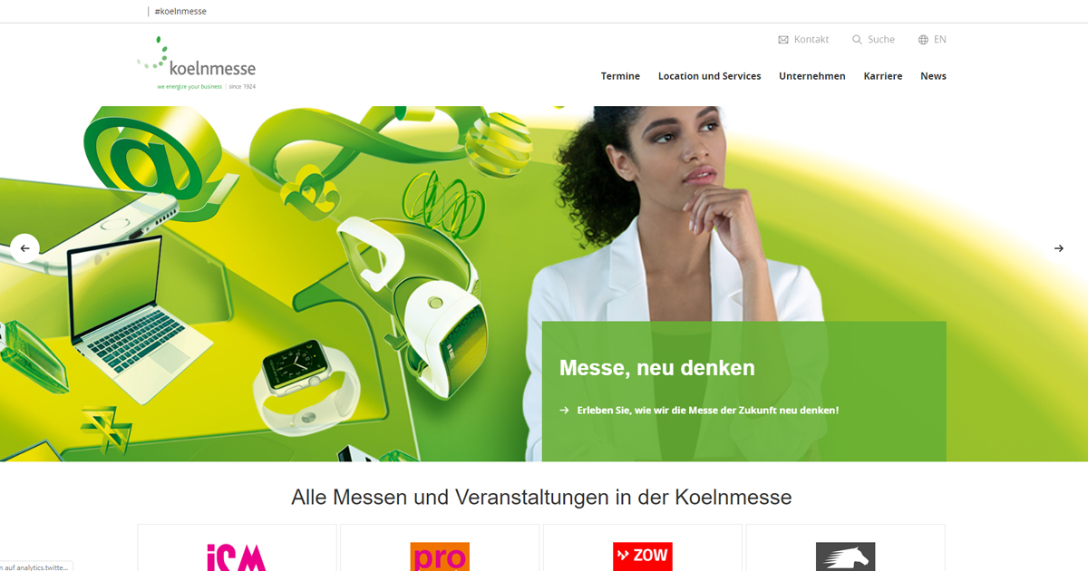 Die Koelnmesse gehört nun offiziell zu den ersten Kunden, die das Produkt "Suche für FirstSpirit" auch in der Cloud nutzen können. Mehr Informationen zum Projekt, erfahrt ihr unter: intentive.de/referenzen/koe… #cloud #FirstSpirit #CMS