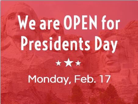 Great news! The #BocaRaton Public Libraries -- Downtown and Spanish River -- will be OPEN during regular hours, 9am-9pm, on #PresidentsDay!