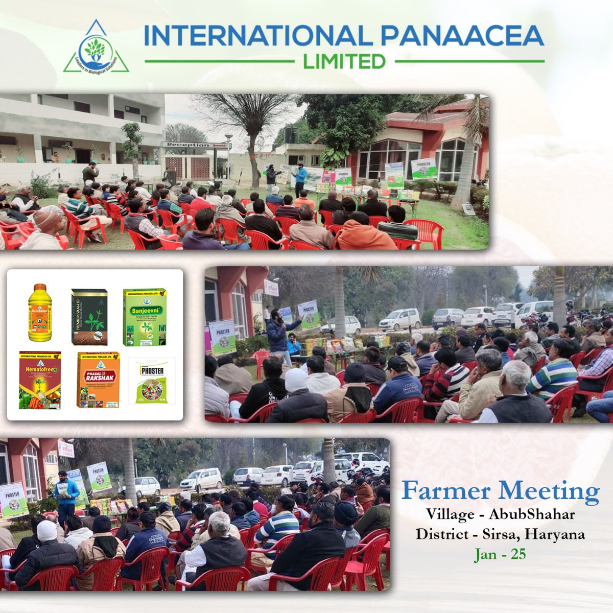 IPLBiologicals's tweet photo. #IPL did a #FarmerMeet to support use of #biological products like #vamHD #phoster #sanjeevni #nematofreeplus #phasalrakshak & #kalichakra to train #farmers on the advantages of using these products for better outputs of #citrus #crops in #AbubShahar in #Sirsa Dist. #Haryana. https://t.co/M1knXCq8Cx