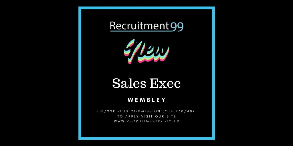Recruitment992's tweet photo. Sales Exec position in Wembley now accepting applications. Apply today !! https://t.co/bX4yNCGpsx