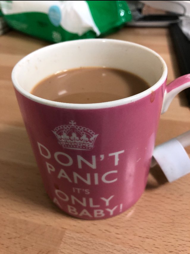 midwivescuppa's tweet photo. Cuppa made by Andrea, midwife for “Newly-qualified midwife solidarity”. Obstetric Unit, England. #midwivescuppa #dontpanic https://t.co/ZRI03bZtmT