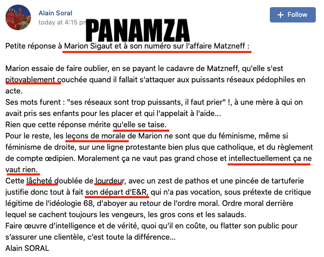 Panamza avait raison : Sigaut quitte Soral