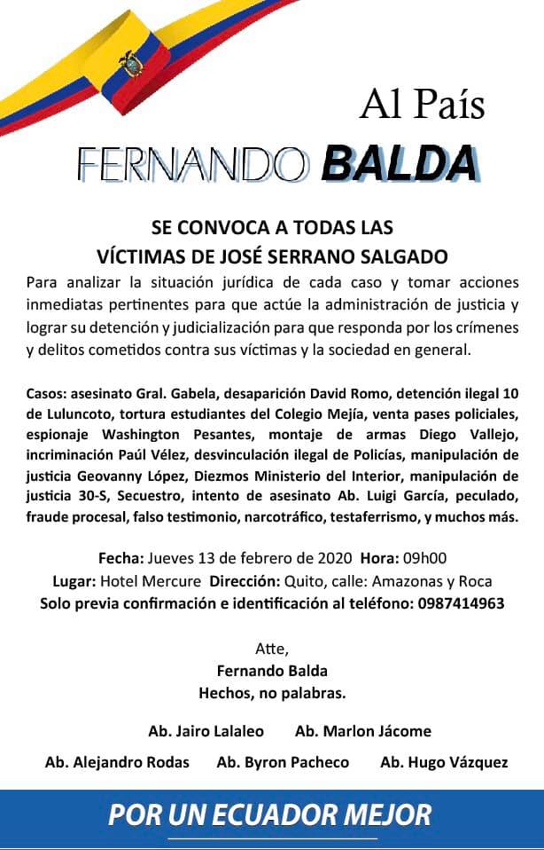 FreeGeovannyL's tweet photo. Gracias @fernandobalda  por buscar cambiar nuestro país,,el compromiso de luchar por la verdad de muchos casos donde el poder politico encarcelo y persiguio a inocentes. No hay muros ni vallas ni fronteras. Ni tu, ni yo, ni ellos. Sólo un "nosotros". Por un Ecuador con Justicia https://t.co/sjddoeFdQc