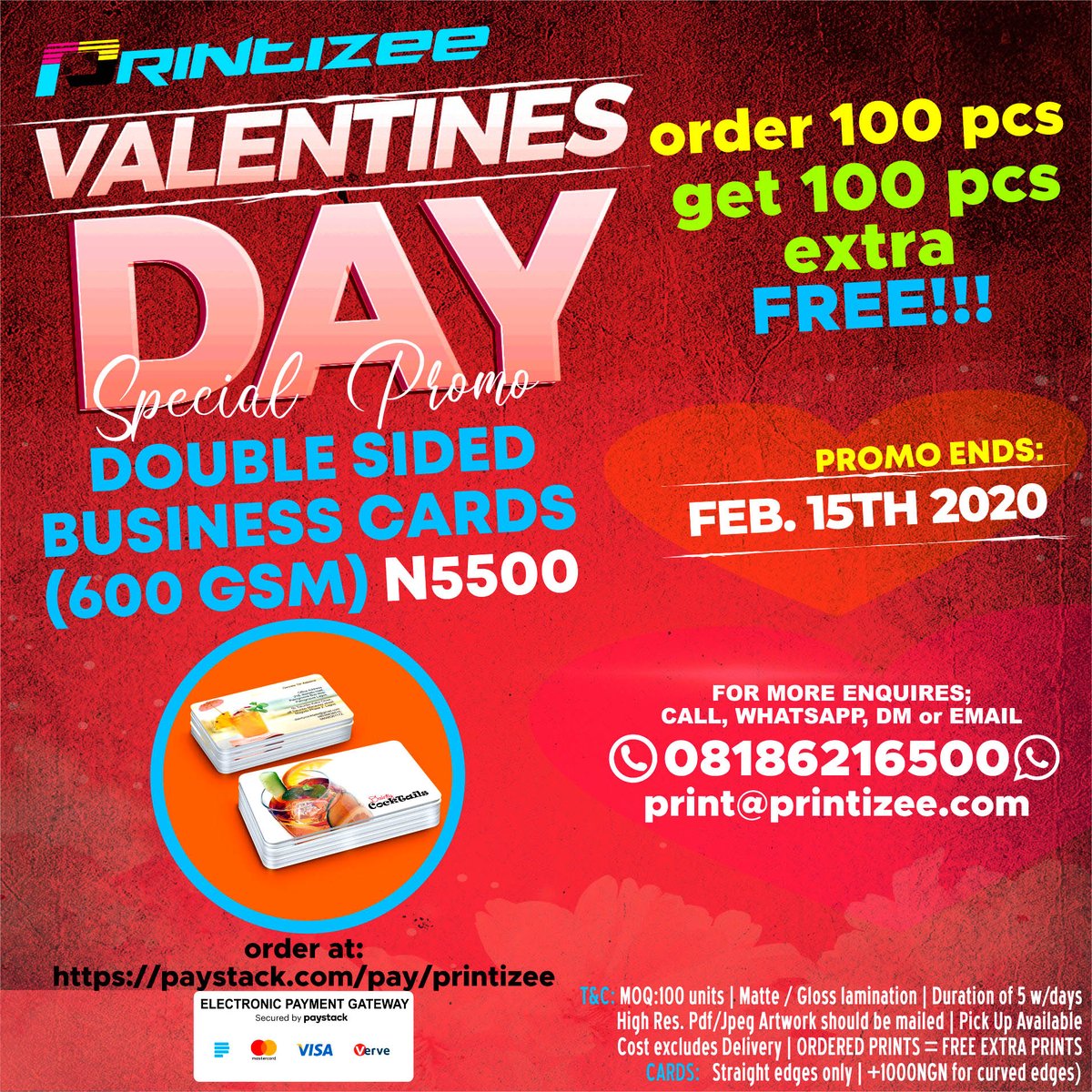 printizee's tweet photo. It's the season of Love. We at #Printizee feels there is no other perfect way to share the love than with our awesome and prospective clients. https://t.co/Ocf28KMTQB