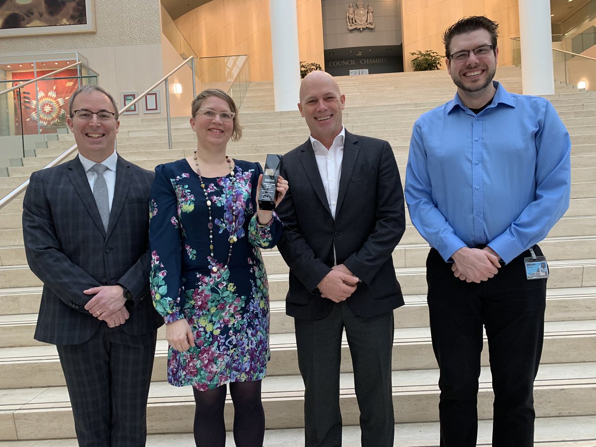 ChrisVanderhey3's tweet photo. @PSDintelligence is here on this beautiful winter day in Edmonton, Alberta to present the 2019 1st Place trophy to the @CityofEdmonton!  The most open city in Canada for the fourth straight year! https://t.co/GeheoCqTvo