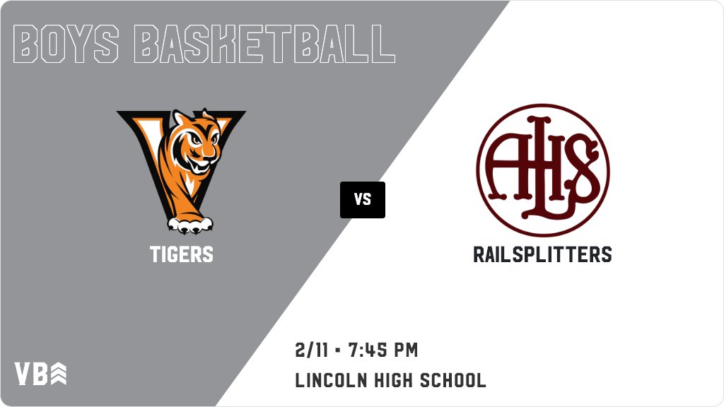 Boys Basketball Game Day! - Check out the game preview for the Valley Tigers vs the Des Moines Lincoln Railsplitters. Then head to the game, it starts at 7:45 PM and is at Lincoln High School. ia.varsitybound.com/basketball/201…