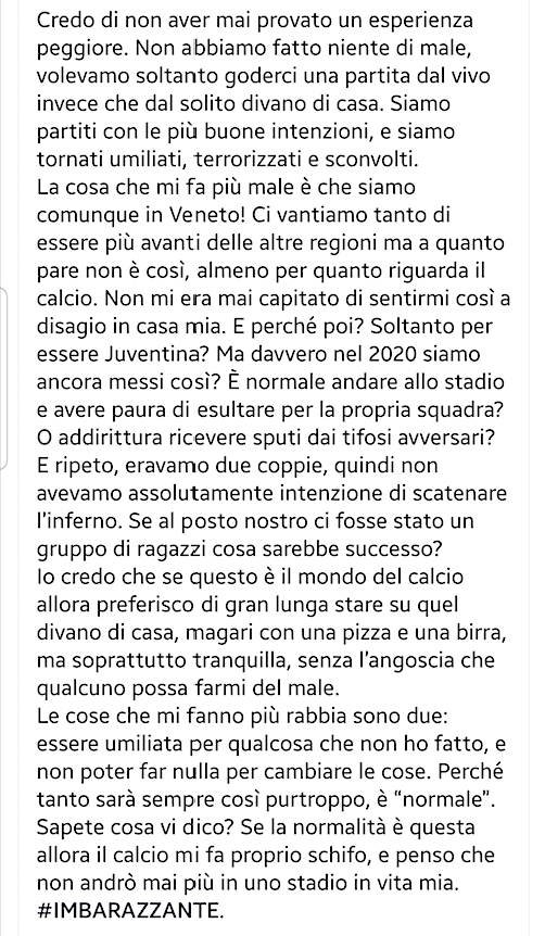 Questo è il racconto di una ragazza che ha assistito a Verona-Juventus.
E' per questo che da qualche anno incontriamo tanti bambini e ragazzi, per far sì che i tifosi di domani non siano come i tanti beceri, ignoranti e pericolosi di oggi.