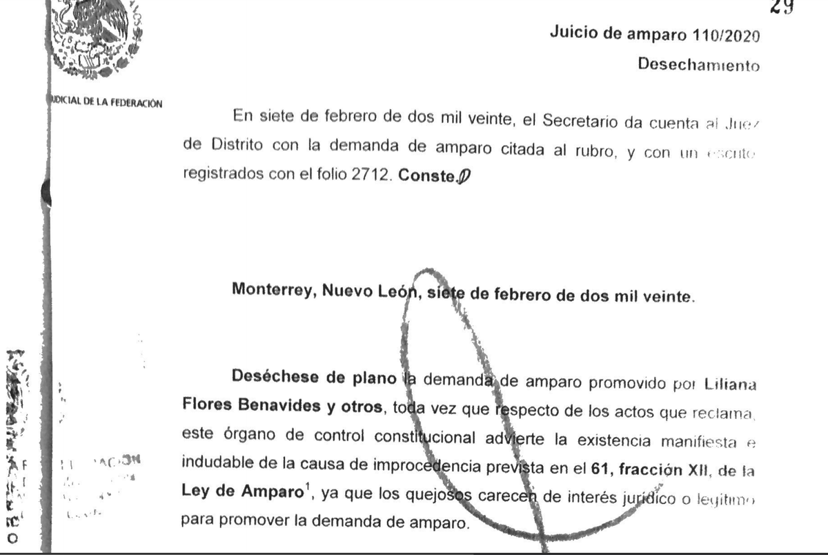 cesarmty's tweet photo. #ULTIMAHORA
En #NuevoLeon juez federal del @CJF_Mx desecha juicio de amparo presentado por @Nosotros_NL @RSTR_oficial y @FloresBenavid en contra de la construcción del viaducto en el Río Santa Catarina por @ROADIStr alegando falta de interés jurídico.
#RioSi
#ViaductoNo https://t.co/4CAgtnoLPk