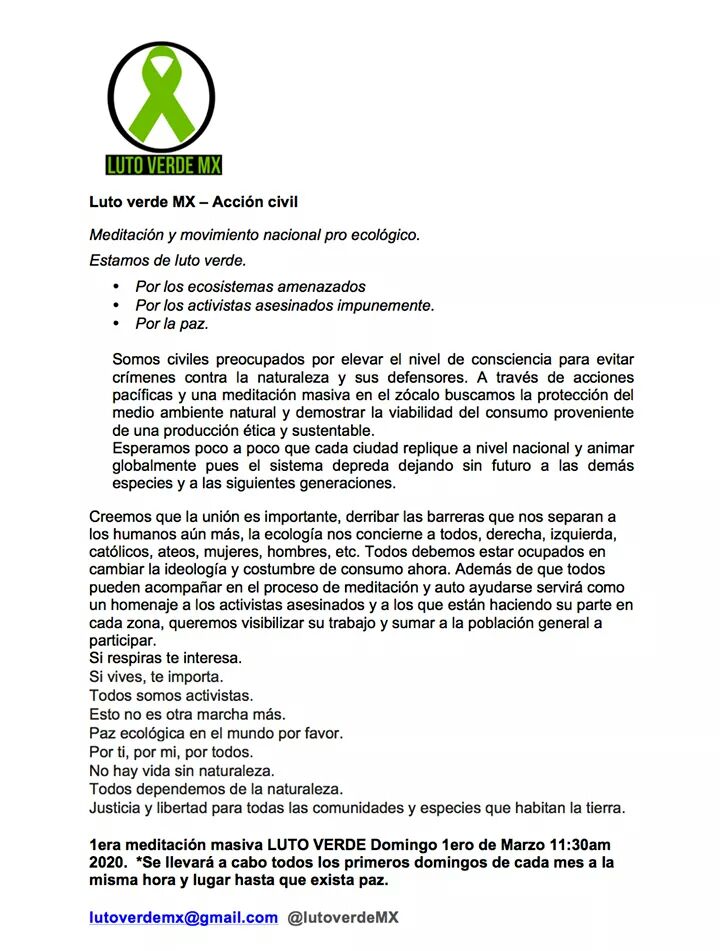 Por qué #lutoverde
Favor de compartir.