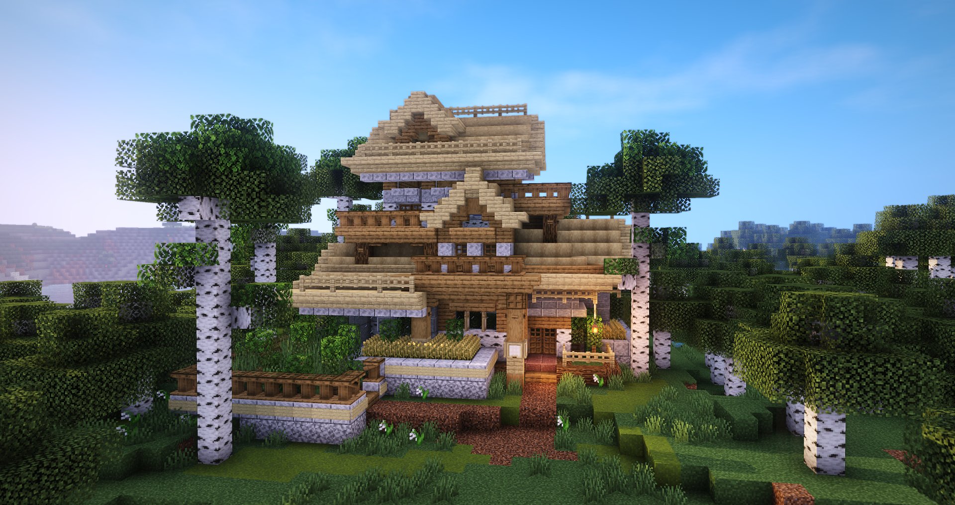 Birch Wood House Minecraft - Pixel Art Grid Gallery