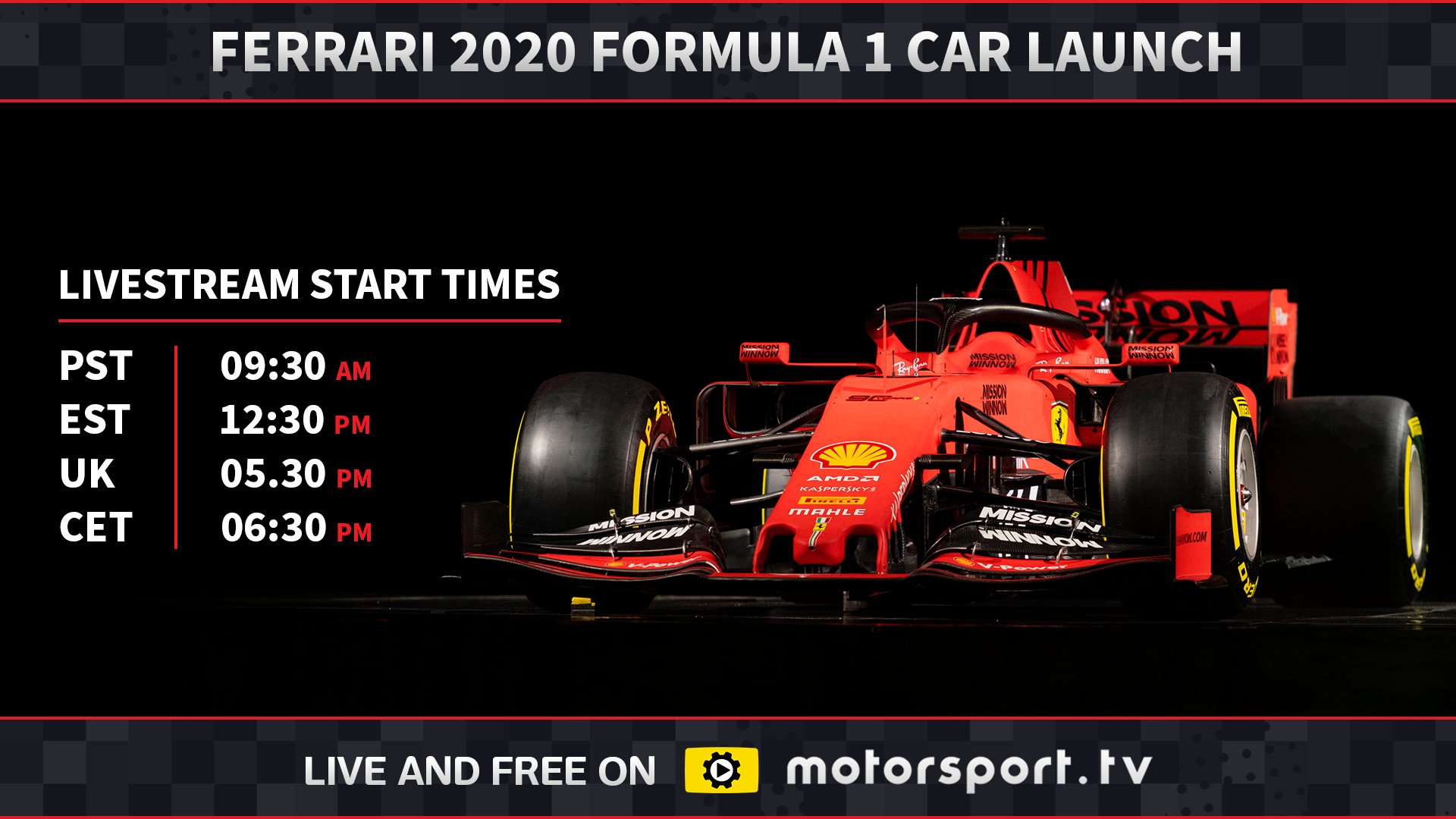 Autosport в X „Ferrari 2020 F1 car launch! 👀🤤 Watch LIVE and FREE on https//t.co/t0EUkfMyhF 👉 https//t.co/lo6ZJ0fBTF #Ferrari #F1 #Formula1 # Motorsport 
