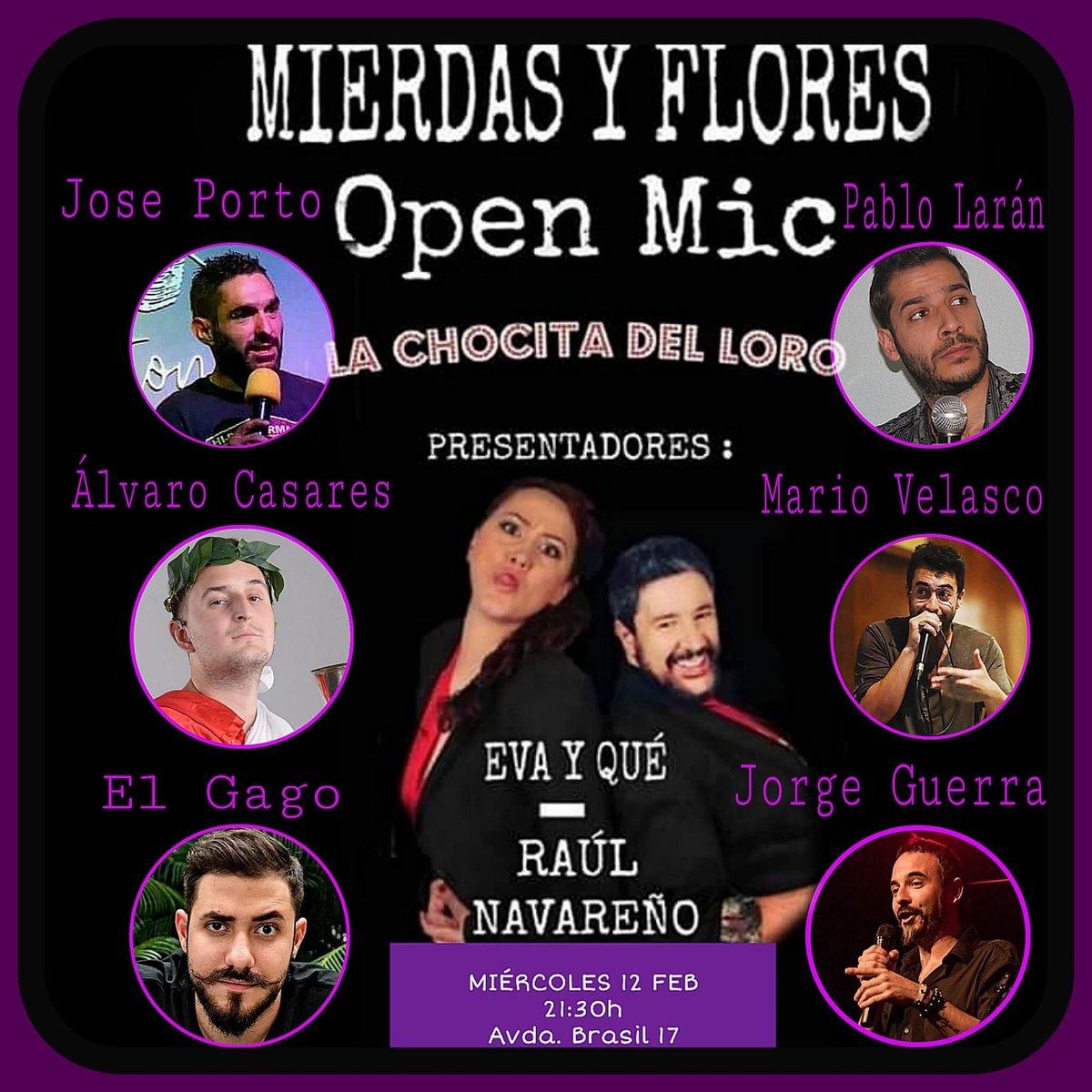 Mañana miércoles el #OpenMic de la <a href="/chocitadelloro/">La Chocita del Loro</a> de #AvDeBrasil presentado por <a href="/Humordazados/">Humordazados</a> No te lo pierdas atrapalo.com/entradas/monol… Si haces RT y eres follower sorteo de 5 entradas