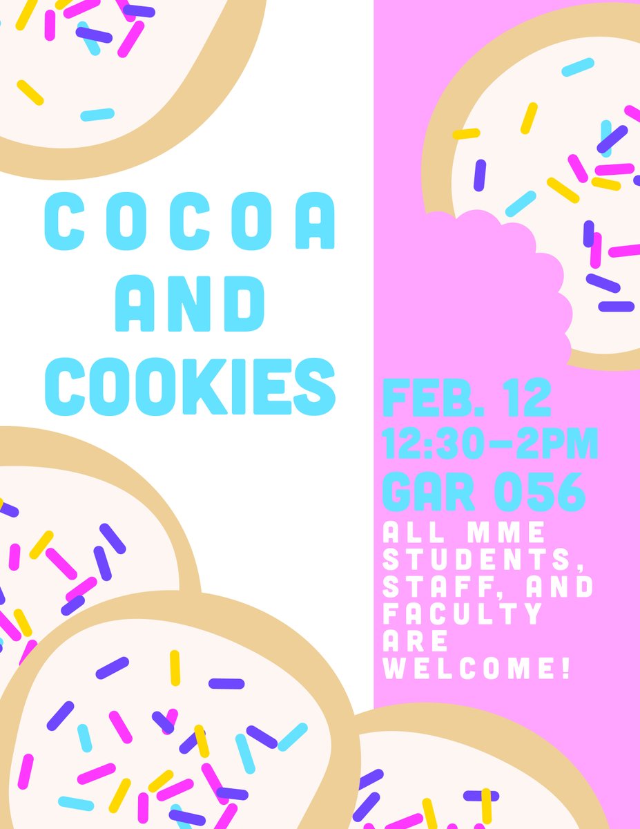 MiamiMME's tweet photo. Our first social of the semester is coming up, and while it's still cold outside, we're having COCOA AND COOKIES! Hope to see you there! https://t.co/rxMl5ESA1O