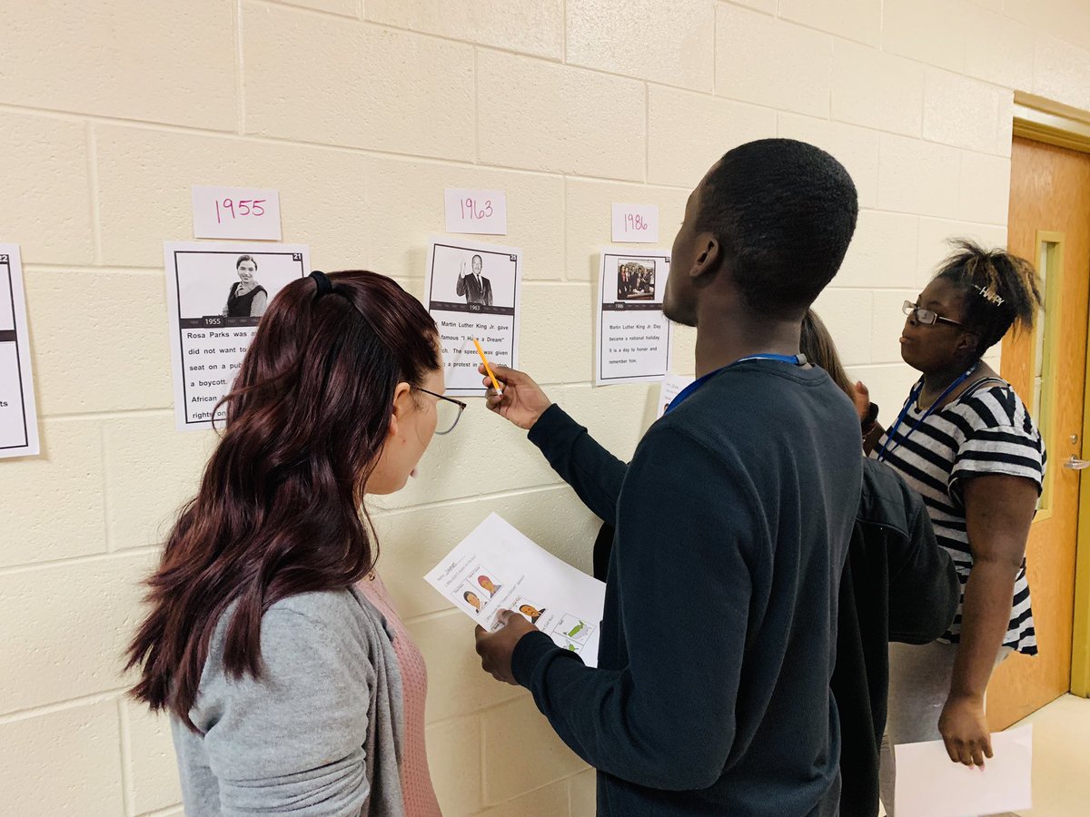 CampusEdible's tweet photo. The Adapted Curriculum Class at Andrews High School learning about Black History Month. They created a black history timeline. @RevSaviourFavor @TWAndrewsHS @GCSchoolsNC https://t.co/bTHusIWZLg