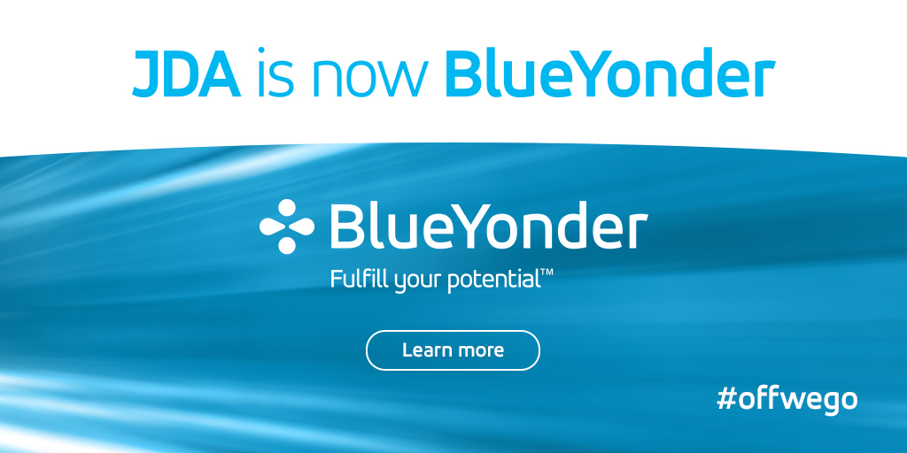 Blue Yonder (@blueyonder) on Twitter photo Today, we officially change our name from JDA to Blue Yonder! This change is meant to showcase who we are now and where we're headed next. Learn all about it here: allblue.blue-yonder.com  #OffWeGo #AllinonBlue #BYProud Today, we officially change our name from JDA to Blue Yonder! This change is meant to showcase who we are now and where we're headed next. Learn all about it here: allblue.blue-yonder.com  #OffWeGo #AllinonBlue #BYProud