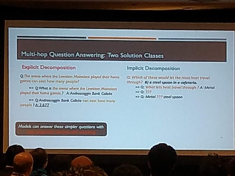 PMinervini's tweet photo. QASC: A Dataset for Question Answering via Sentence Composition: https://t.co/JN3ioP2LPx - QASC is the first multi-hop QA dataset with both questions with implicit decompositions, and annotated fact decompositions. https://t.co/jIQBiNiEcM