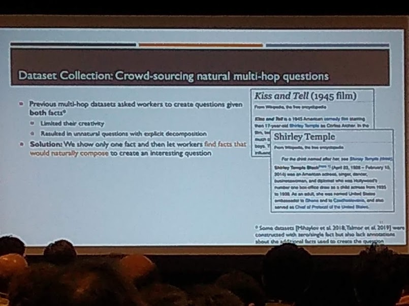 PMinervini's tweet photo. QASC: A Dataset for Question Answering via Sentence Composition: https://t.co/JN3ioP2LPx - QASC is the first multi-hop QA dataset with both questions with implicit decompositions, and annotated fact decompositions. https://t.co/jIQBiNiEcM