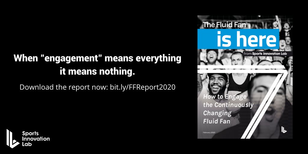 Today we released our latest groundbreaking report, The Fluid Fan is Here. Engagement is no longer a catchall for the sports industry. It is time to start focusing on Fluid Fan behaviors. Download it now bit.ly/FFisHereReport
#sportsnews #sportstech #sportsbiz #fluidfan