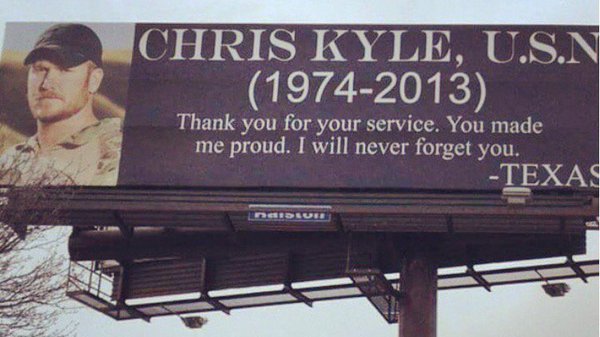 CloydRivers's tweet photo. 7 years ago today, the man, the myth, the legend, was laid to rest. Gone but not forgotten. RIP Chris Kyle. Merica. https://t.co/7AR8W5vMOP