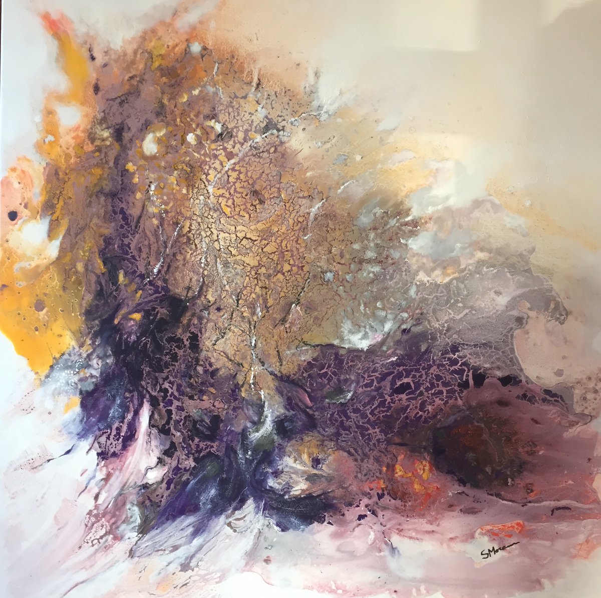 Artiste : Steliana Mocanu Titre : 'Immersion cosmique' Huile sur toile 100x100 cm