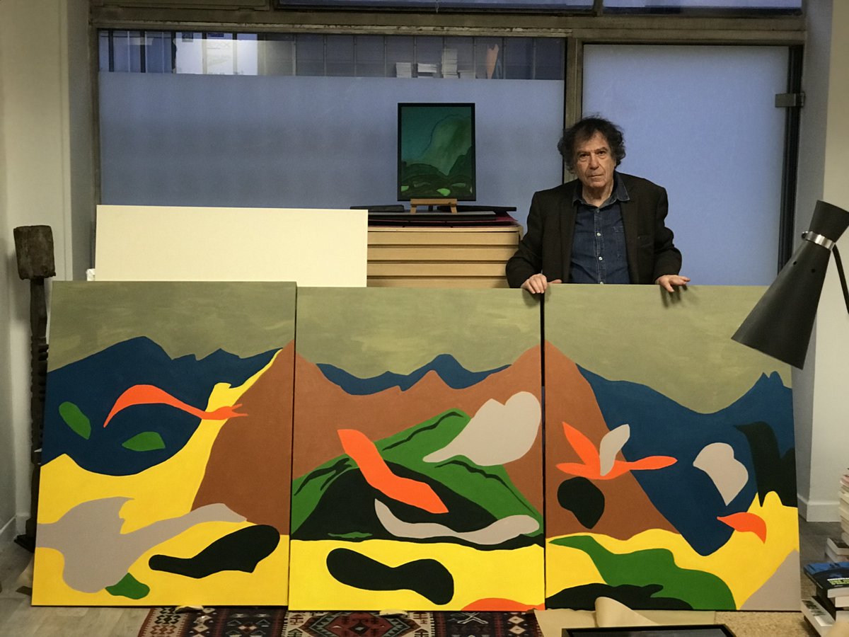 🚩SAVE THE DATE 
🍸Vernissage de l'exposition "Monts et merveilles et menus plaisirs" de Alain Veinstein le jeudi 13 février de 18h à 21h 
"il a passé le plus clair de sa vie à interviewer les autres. Avec sa peinture, c'est lui-même qu'il s'est mis à interroger" Bernard Comment