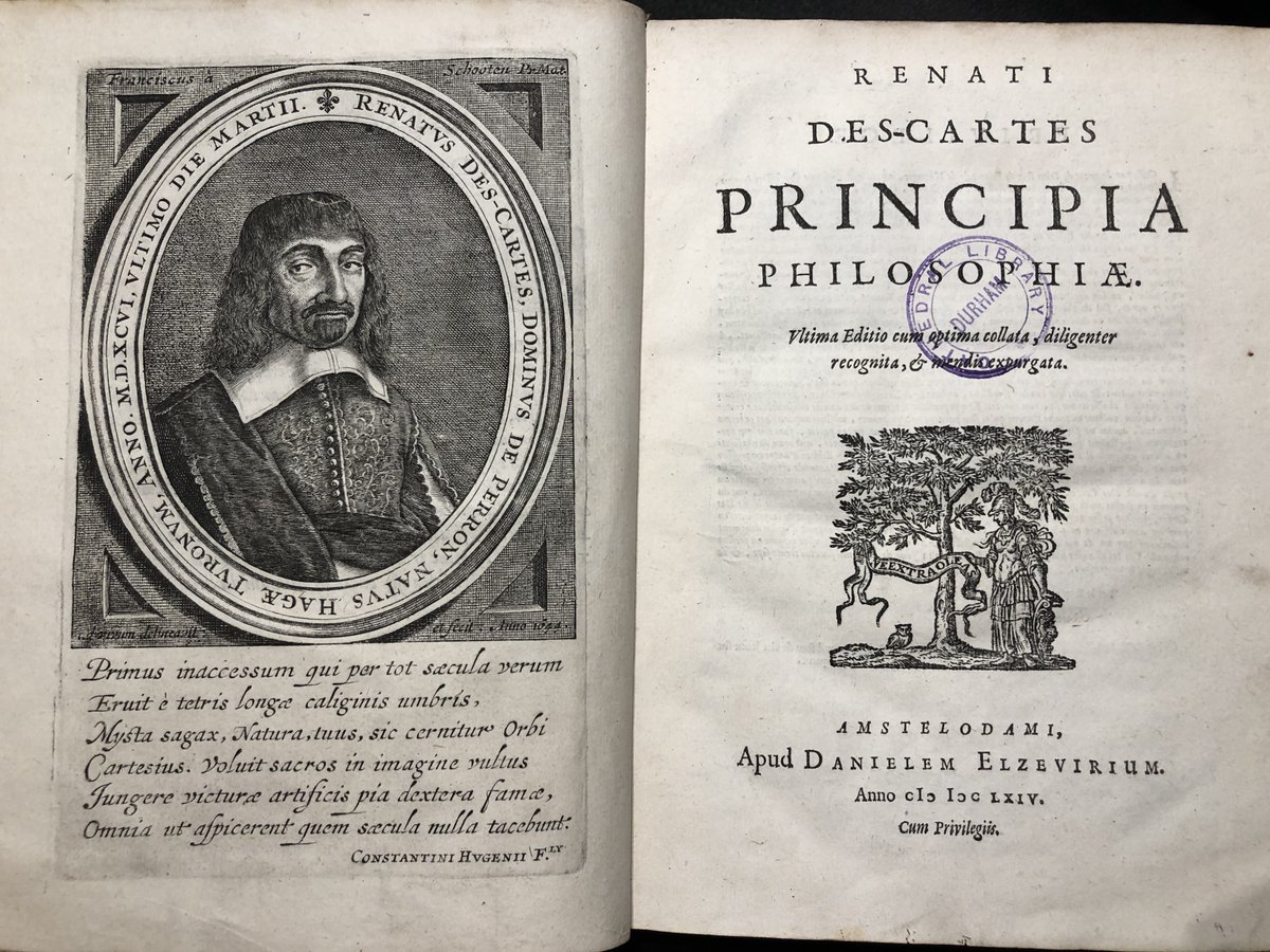 Durham Cathedral Library En Twitter Cogito Ergo Sum I Think Therefore I Am Rene Descartes Philosopher Mathematician Died Onthisday In 1650 Here S Our Copy Of His Principles Of Philosophy Published In