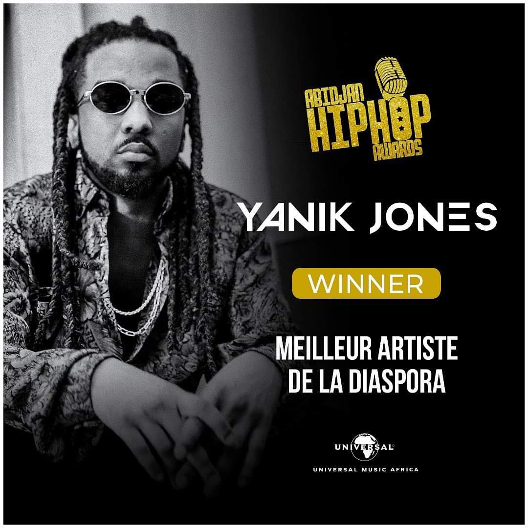 Le rappeur Yanik Jones meilleur artiste de la diaspora aux Abidjan Hip-hop awards.
