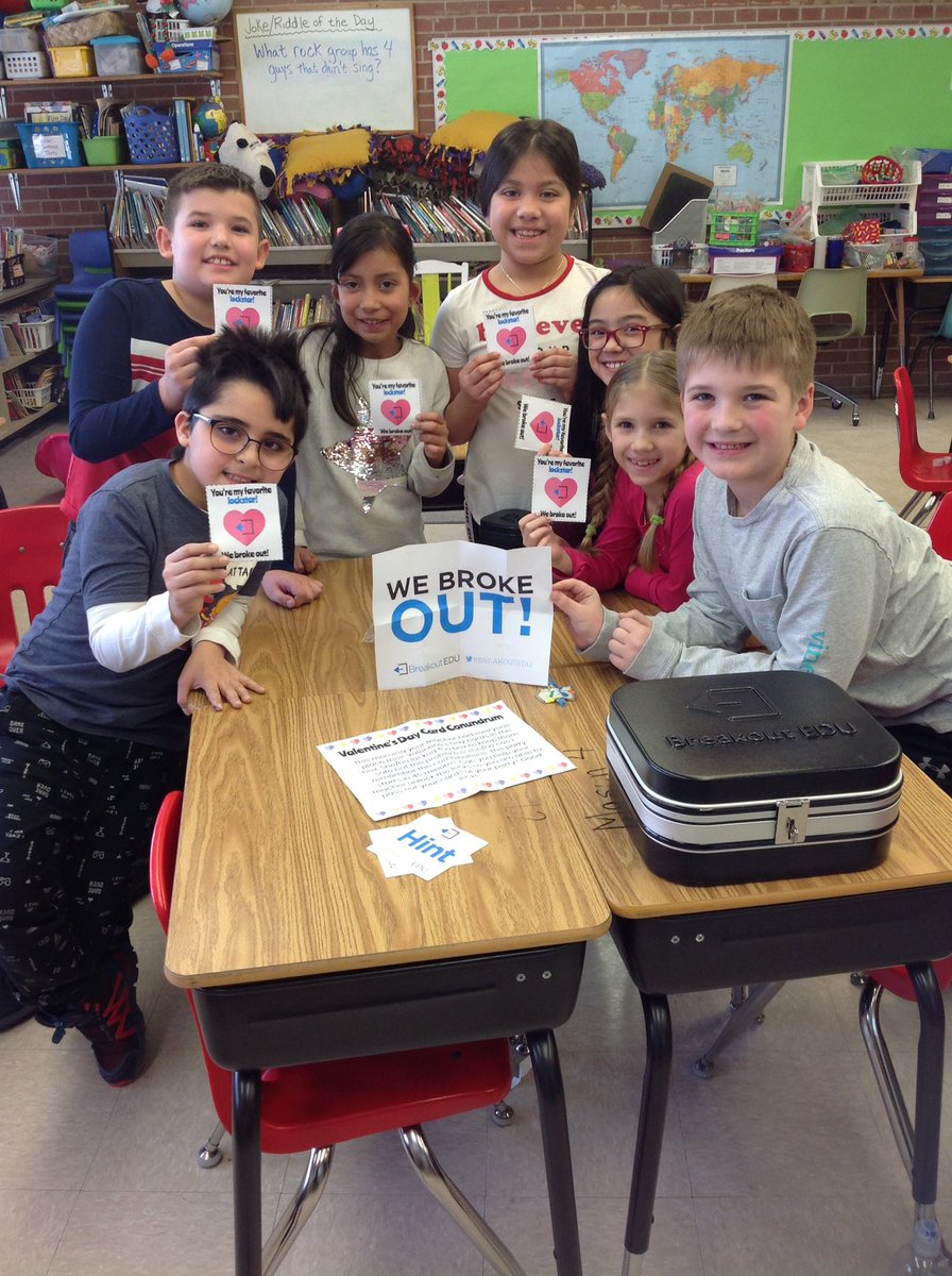 d61greco's tweet photo. We broke out! Thanks Ms. Goshko and Mrs. Bolton! #d61Lace #d61learns @breakoutEDU @d61edtech https://t.co/FTcUNGjQN0
