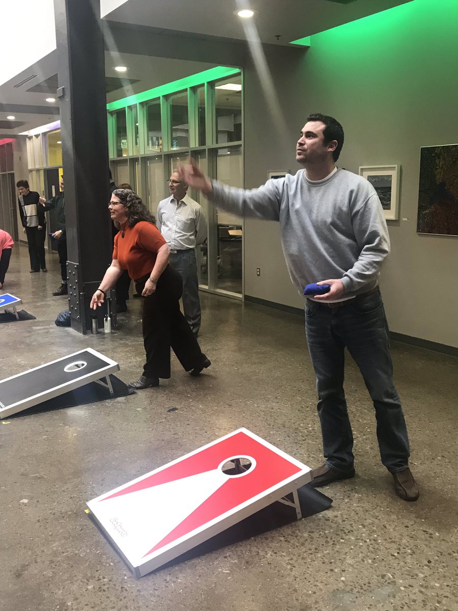 MIP_Hamilton's tweet image. Our winter #BeanBagToss tournament is in session! Teams from across the park face off every week for a fun team-building activity #FunAtMIP