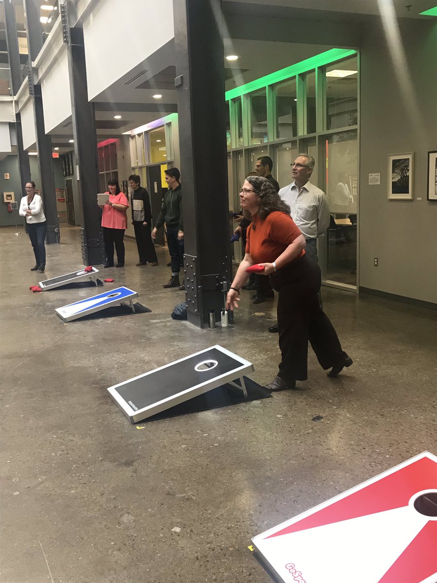 MIP_Hamilton's tweet image. Our winter #BeanBagToss tournament is in session! Teams from across the park face off every week for a fun team-building activity #FunAtMIP