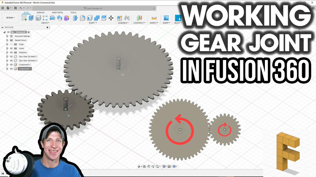 FusionTutorials's tweet image. One of the great things about #Fusion360 from @adskFusion360 is the ability to create object simulations, specifically of joints! Learn how to create joints that let you simulate the movement of gears inside of your models! buff.ly/36SIkNj