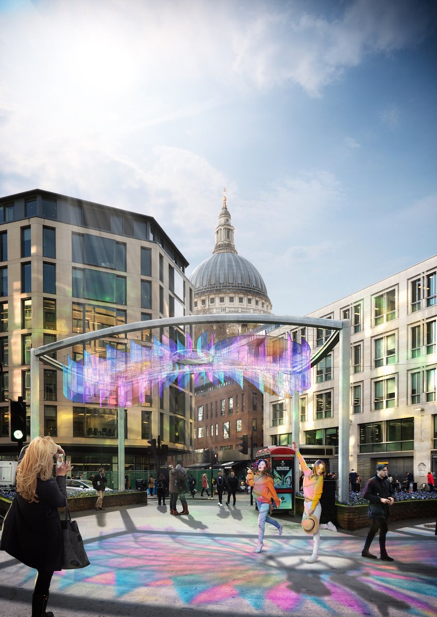 LFArchitecture's tweet photo. We're excited to announce the winner of our 2020 St Paul's Plinth competition w/ @CheapsideBA-congratulations @nick_tyrer &amp; Umut Baykan!🎉Inspired by the Rose Window at the Old St Paul’s Cathedral, their brilliant installation will immerse passers-by in a kaleidoscope of colour🌈 https://t.co/U2aEsCwsJo