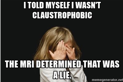 Lucky I can fall asleep for the majority of an MRI, but once I wake up, watch out!! #spoonie #mri #chronicillness #chronicillnesslife