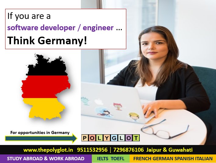 Job Opportunities In Germany
Work In Germany
Call #polyglotjobs today
#workabroad #jobsabroad #studyabroad #polyglotjaipur #polyglot_assam
#polyglotgermanclasses #jobseeker #jobseekervisa #softwareengineer #softwaredeveloper #jobsingermany #germanyjobs #germanyjobseekervisa