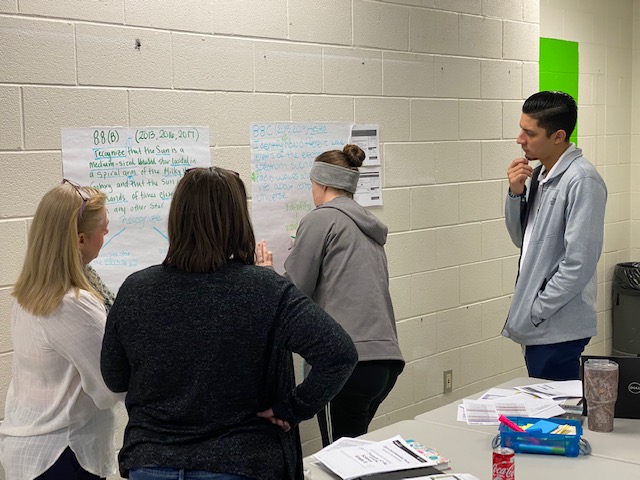 MarthaScience's tweet photo. 8th grade science teachers from @BMSCampus  and @CCMS_Eagles in @BastropISD are planning their Components of the Universe unit using @STEMscopes. TEKS were deconstructed and questions were formulated!  #BastropISDscience #8thgradescience https://t.co/czWd9FmEWs