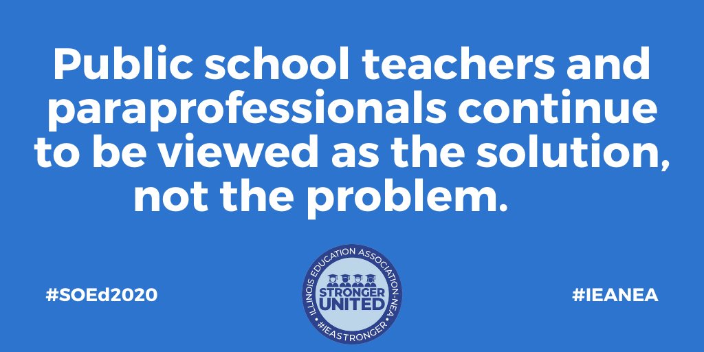 ieanea's tweet photo. Illinoisans have the overwhelming belief that teachers & paraprofessionals are best equipped to determine education standards and should have the strongest voice in determining how Illinois public schools are run.
#SOEd2020 #IEANEA #twill https://t.co/xaOlcFaBy6