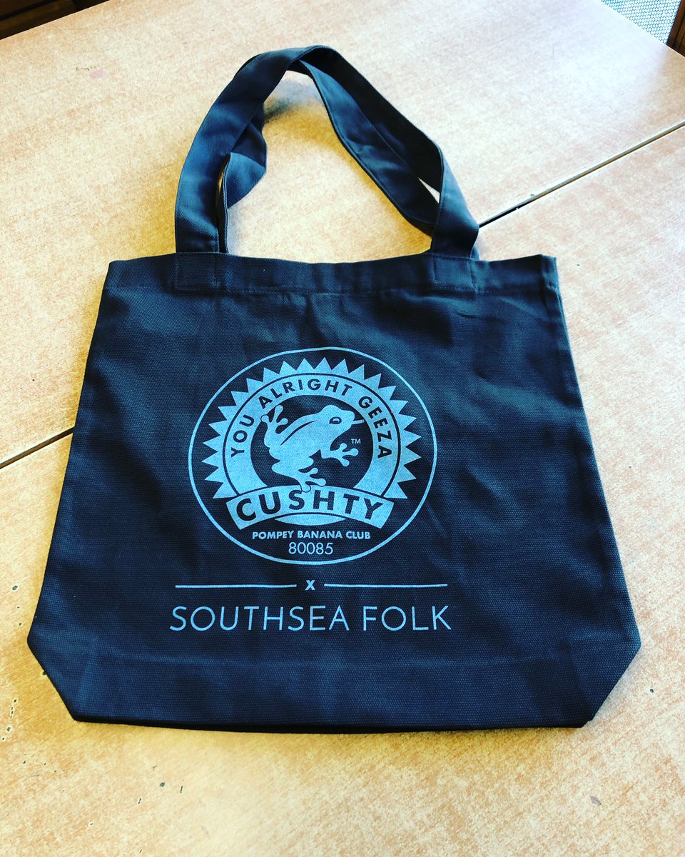 southseafolk's tweet photo. Look at this! New merch from the crew @SeaDogPrint love it! A collab with @pompeybananaclub you can WIN this by using the #lookupsouthsea and winner will be chosen at the end of Feb! Good luck 🙌 #southsea #bagdesign #localcollab #cushty https://t.co/WpqAzVnVe1