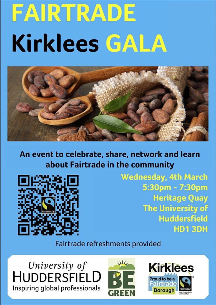 Kirklees Fairtrade (@kirkleesft) on Twitter photo Join us to celebrate #FairtradeFortnight2020 at <a href="/HuddersfieldUni/">University of Huddersfield</a> on Wednesday 4th March!!
FREE tickets here: eventbrite.co.uk/e/fairtrade-ki… Join us to celebrate #FairtradeFortnight2020 at <a href="/HuddersfieldUni/">University of Huddersfield</a> on Wednesday 4th March!!
FREE tickets here: eventbrite.co.uk/e/fairtrade-ki…