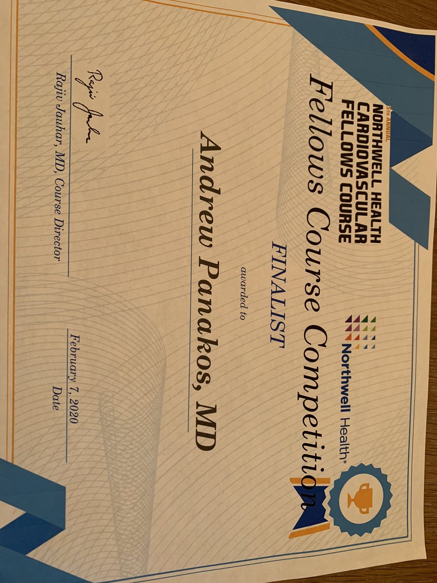 Fantastic comprehensive IC fellows course by <a href="/NorthwellHealth/">Northwell Health</a> covering coronary, peripheral, &amp; structural. Great mix of 🤚🏻👋🏻 on &amp; didactic learning with upbeat faculty. Capped off by a win in the fellows case competition! 🙌🏻 Thanks <a href="/DrMauricioCohen/">Mauricio G. Cohen MD</a> for the support with the case!