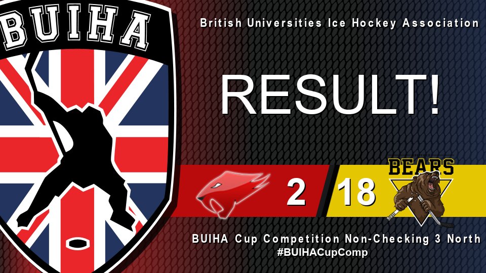 🚨 MATCH RESULT 🚨

🏠 <a href="/BradfordSabres/">Bradford Sabres</a> B 2 - 18 <a href="/SheffieldBears/">Sheffield Bears</a> E 🚌

📋 buiha.org.uk/g/7076

#BUIHACupComp