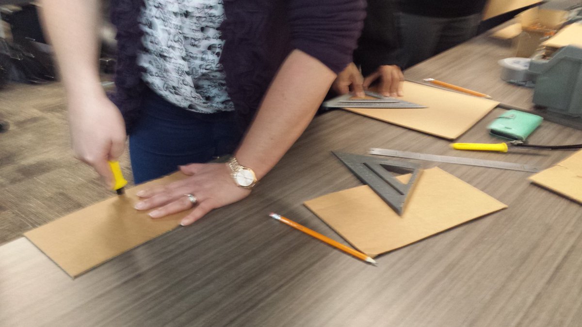 Amazing ADST presentation today by Gary and reps from ITA. Our teachers had a chance to experience the design cycle first hand with a cardboard building challenge. Such energy in the room! #SD40LEARNS