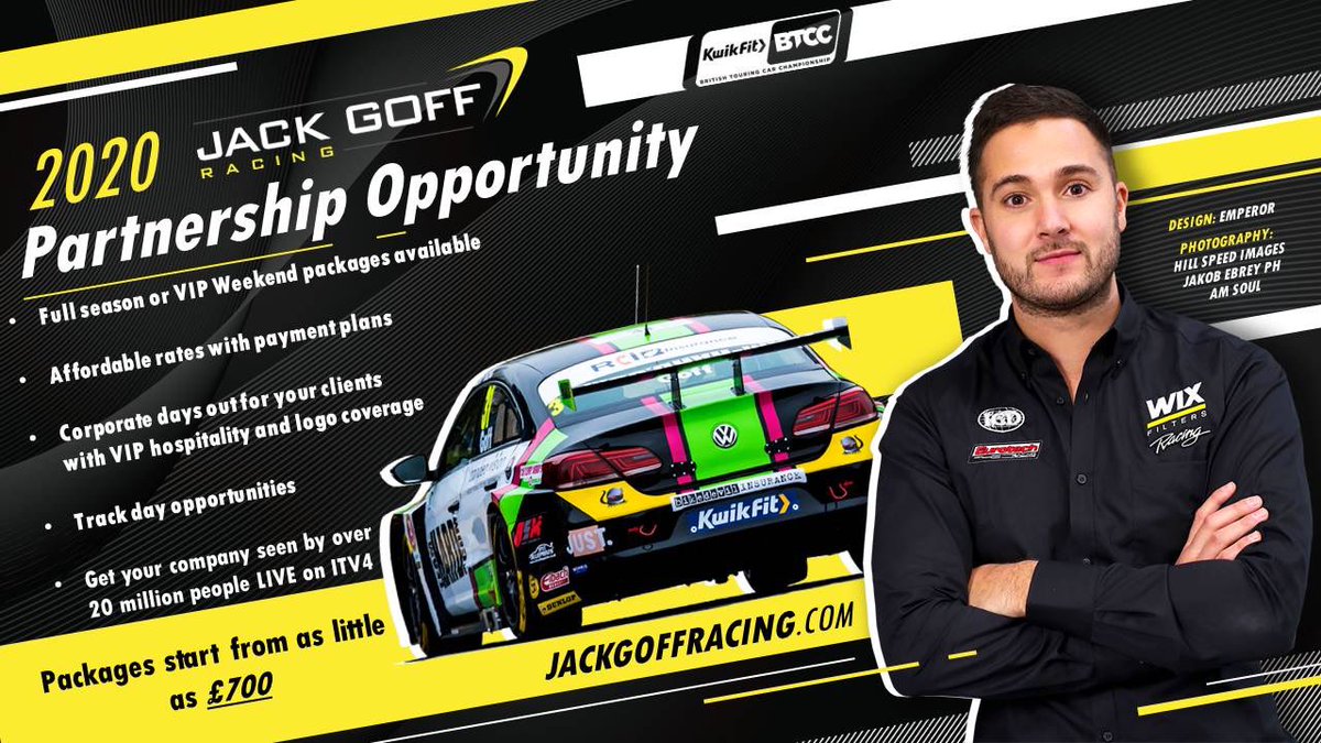 jgmotorsport's tweet image. Partnership Opportunities with me for the 2020 @BTCC season

Get your company seen by:

• 19 million+ on Live ITV coverage 

• 384,000+ spectators trackside

• Global reach of 500 Million+ 

• 230 hours of @ITV coverage

• Shown in 44+ countries 

Get in touch for more info