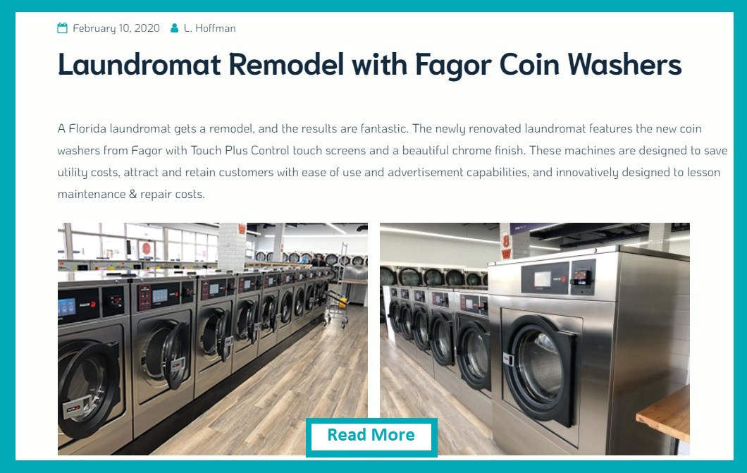 SummitLaundry's tweet photo. Laundromat remodel featuring the new Fagor Coin Washers with Touch Screen. https://t.co/jKMLO9ZtXl #laundromat #laundry #washers #commercialLaundry #dryers #coinwashers https://t.co/VxUbgi2Ss0