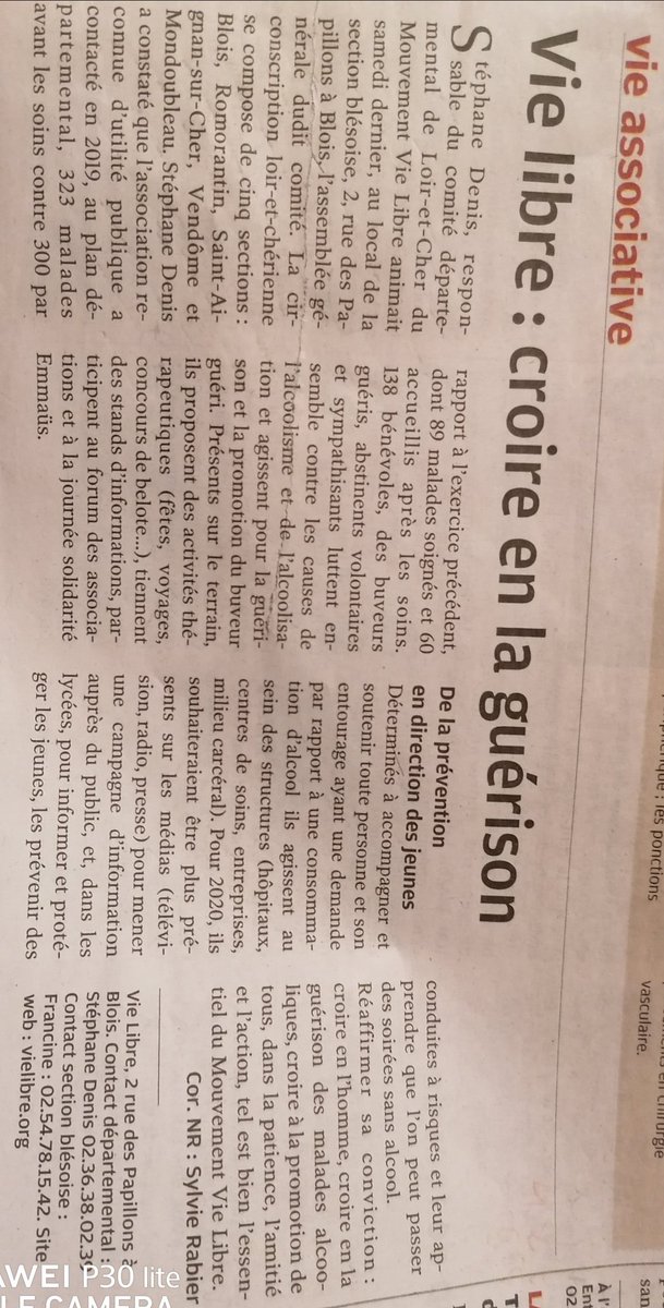 Elfe41's tweet image. Assemblée générale comité départemental vie libre Loir et cher